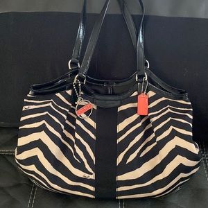 COPY - Coach Purse Tan Zebra Print